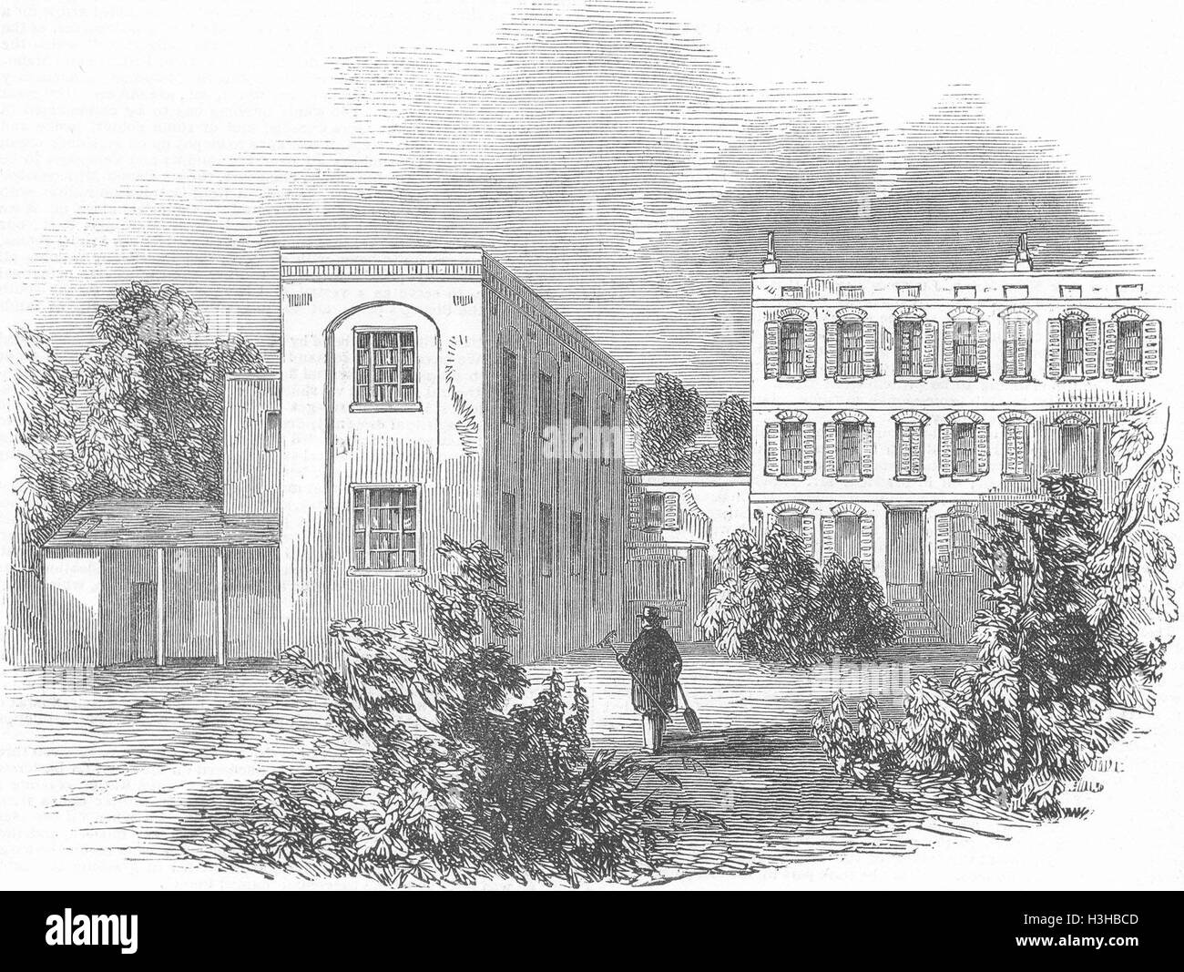 LONDON-Deutsche Krankenhausgesellschaft & Gelände 1845. Illustrierte London News Stockfoto