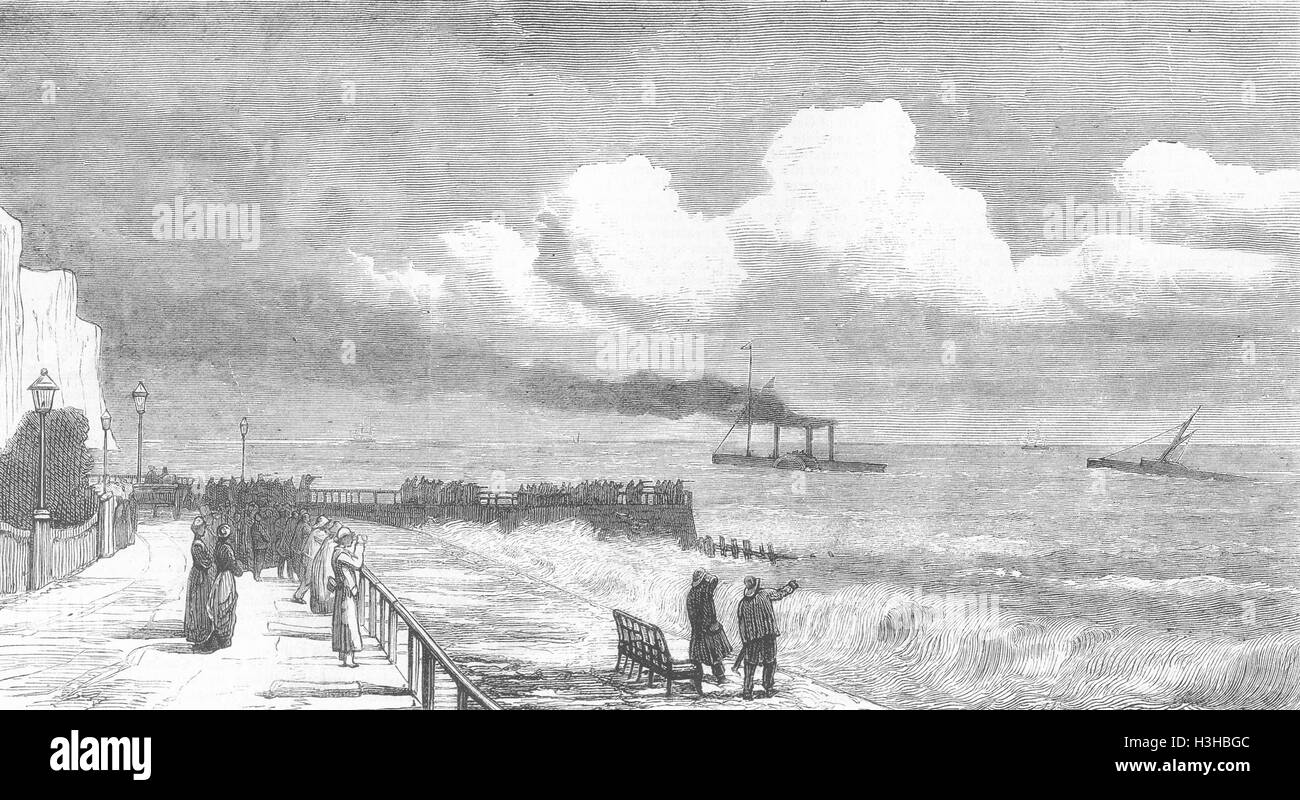 KLEOPATRAS Nadel Ankunft der Obelisk, Dover 1878. Die Grafik Stockfoto