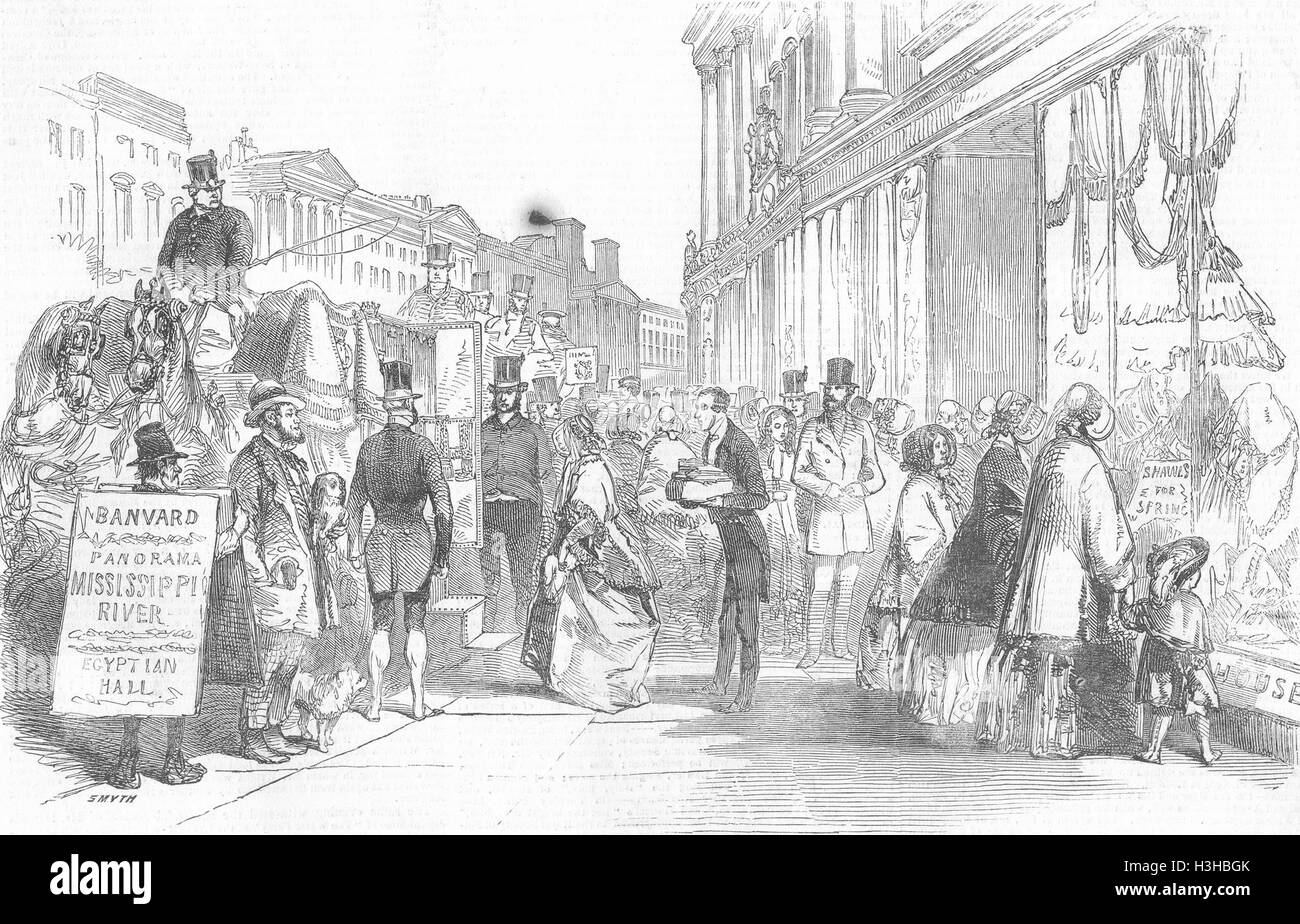 Londoner Saison-Regent St 1849. Illustrierte London News Stockfoto
