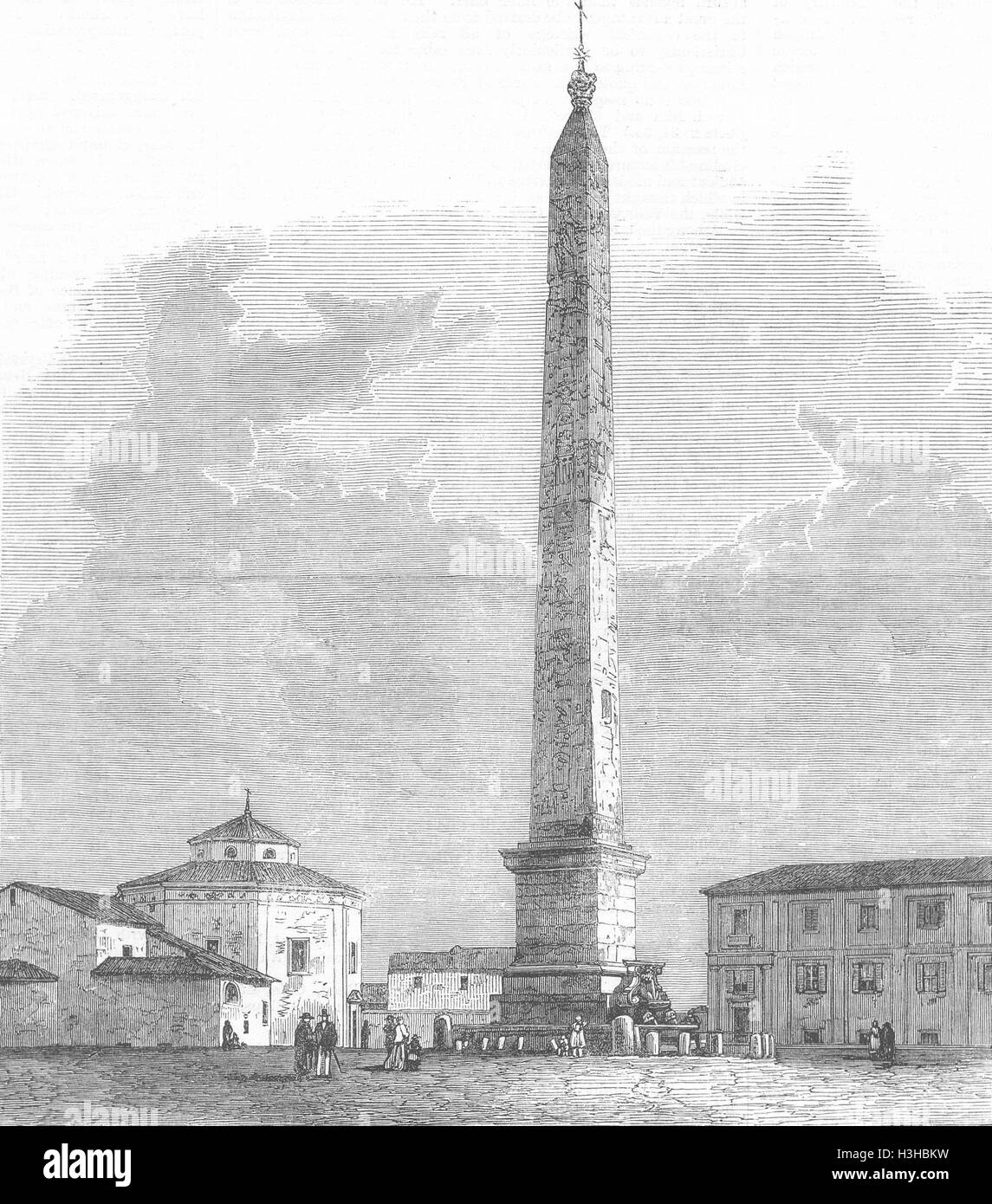 Italien-Obelisk im Lateran, Rom 1870. Illustrierte London News Stockfoto