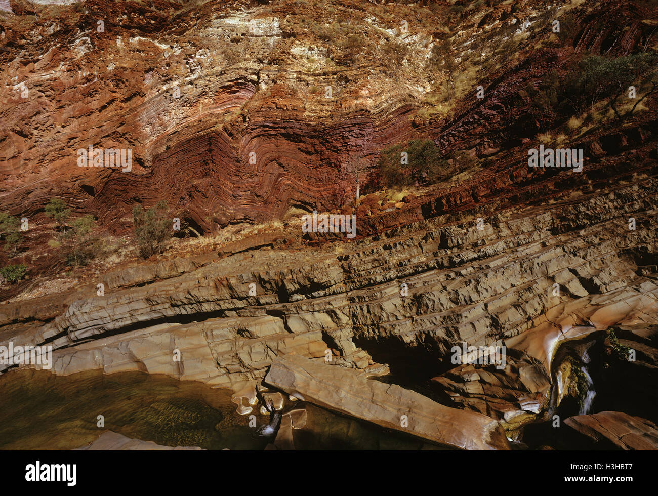 Gebänderter Eisenstein Formation zwischen 2 und 2,2 Milliarden Jahre alt, Stockfoto