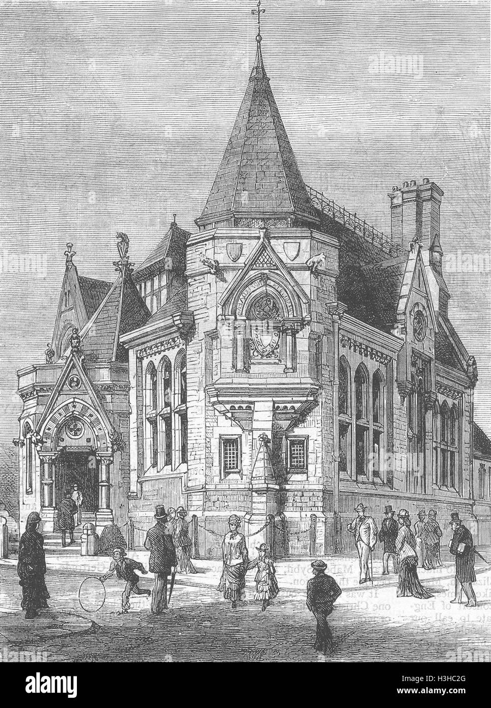 CHESHIRE neue freie Bibliothek, Macclesfield 1878. Die Grafik Stockfoto