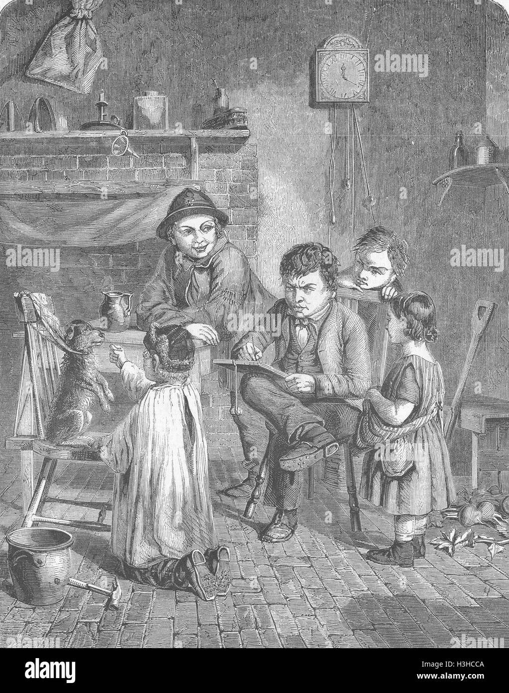 Künstler rustikale Künstler Zeichnung aus der Natur 1852. Illustrierte London News Stockfoto