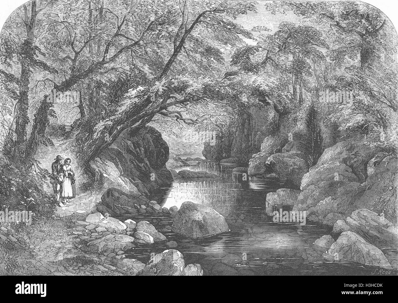 Flüsse der Waldbach 1852. Illustrierte London News Stockfoto