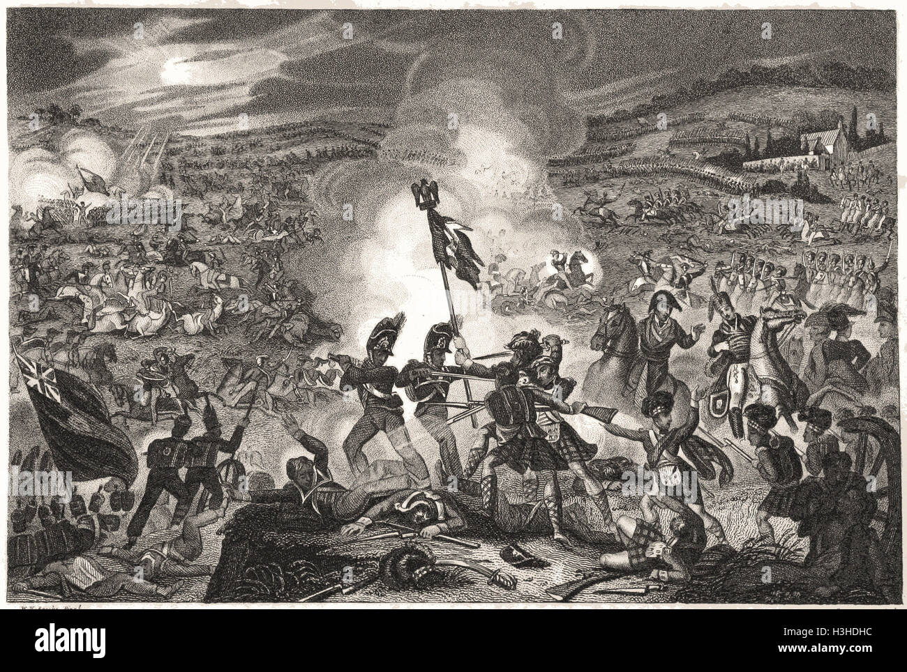 Schlacht von Waterloo Stockfoto