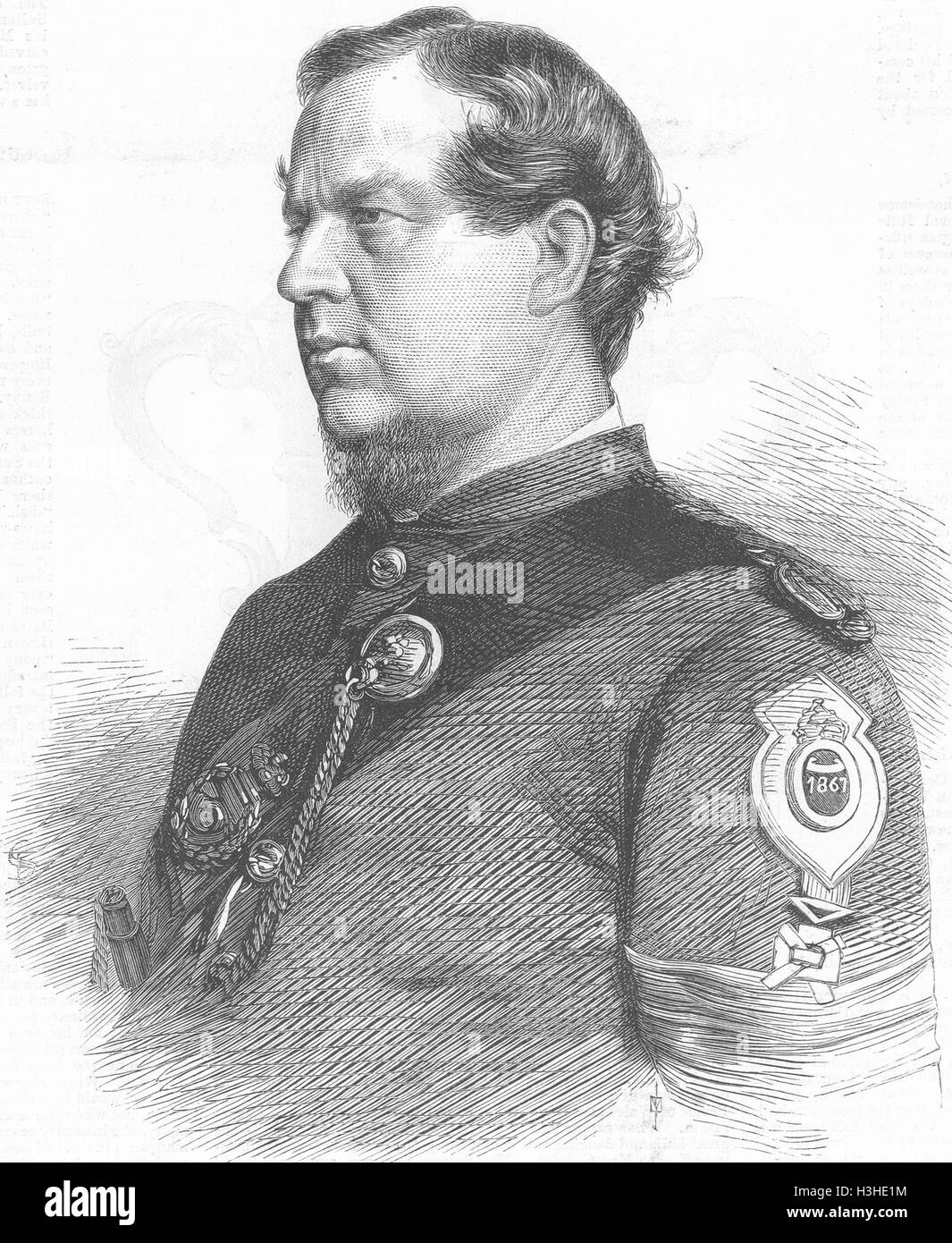 GLOS Sgt Lane, 1. Gloucester Gewehre 1867. Illustrierte London News Stockfoto
