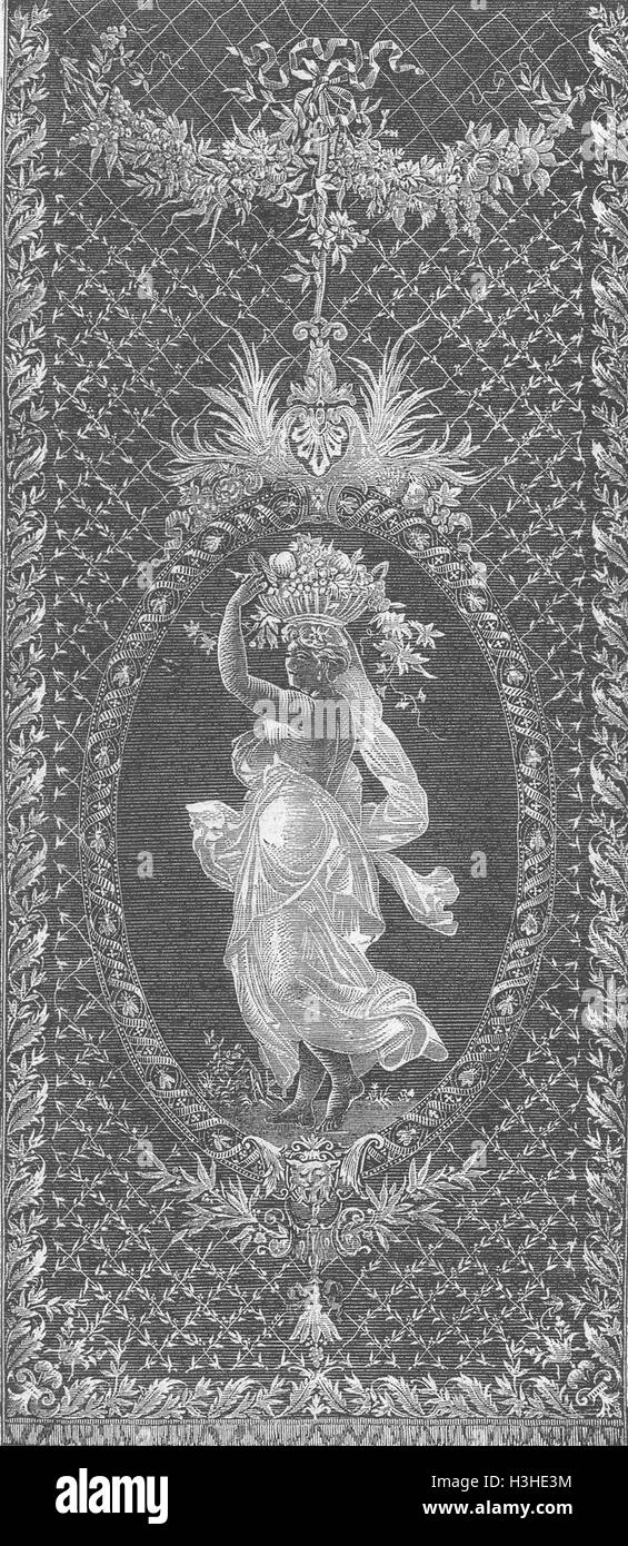 Französisch Textilien bestickt Musselin-1 1867. Illustrierte London News Stockfoto