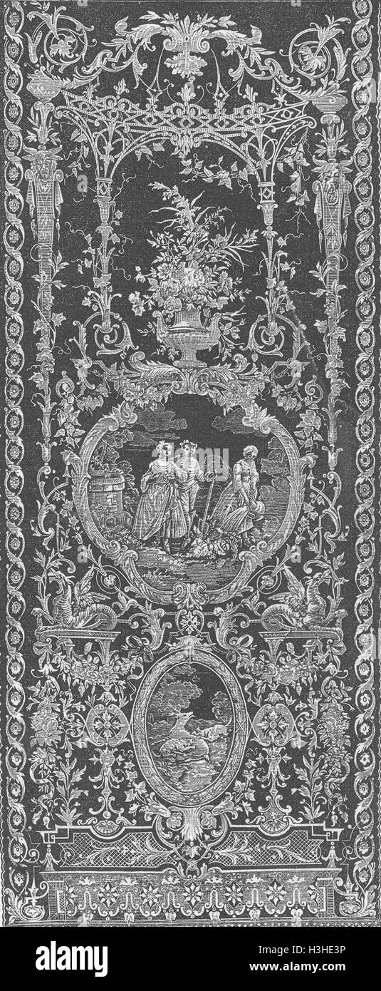 Französisch Textilien bestickt Musselin-2 1867. Illustrierte London News Stockfoto
