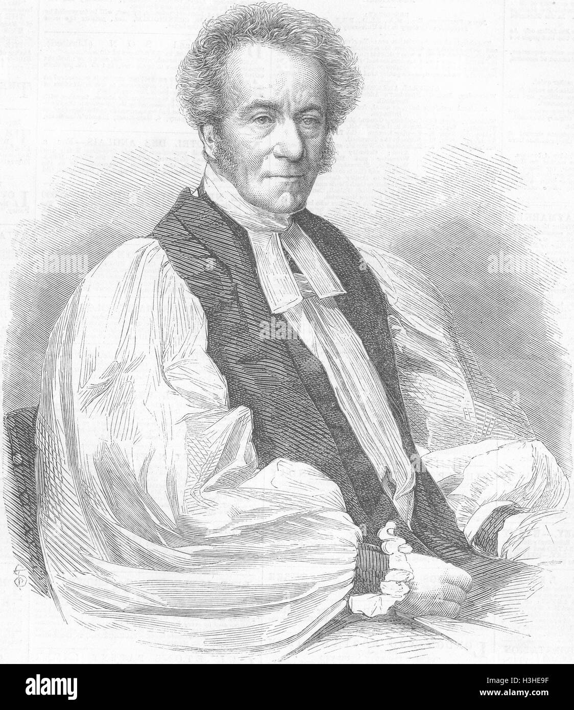 CHESHIRE richtige Rev Dr. Jacobson, Bischof von Chester 1865. Illustrierte London News Stockfoto