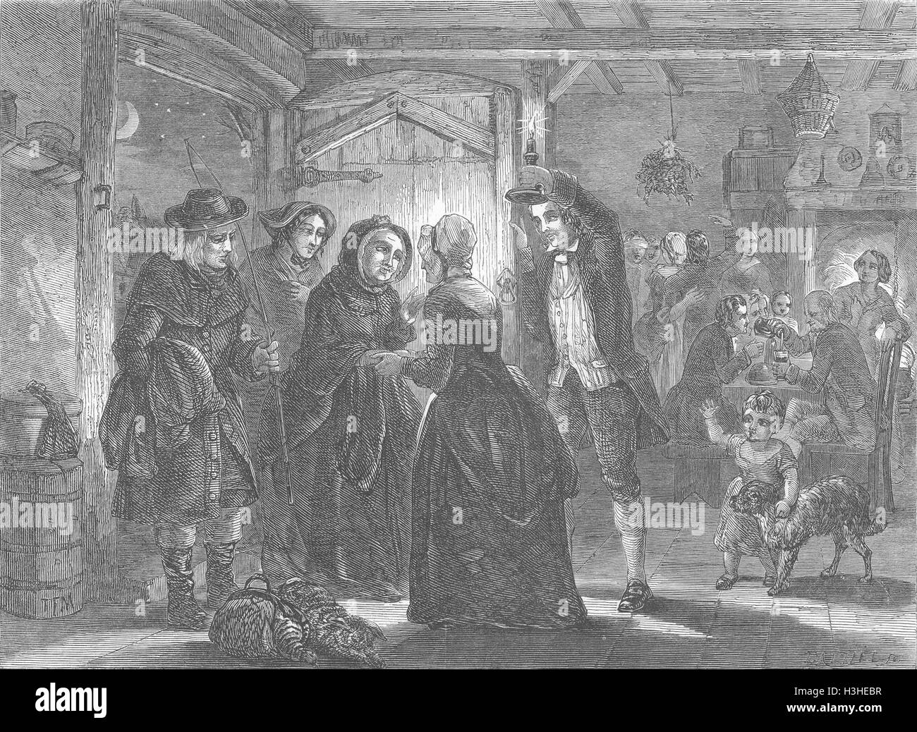 Gesellschaft Weihnachten willkommen 1848. Illustrierte London News Stockfoto