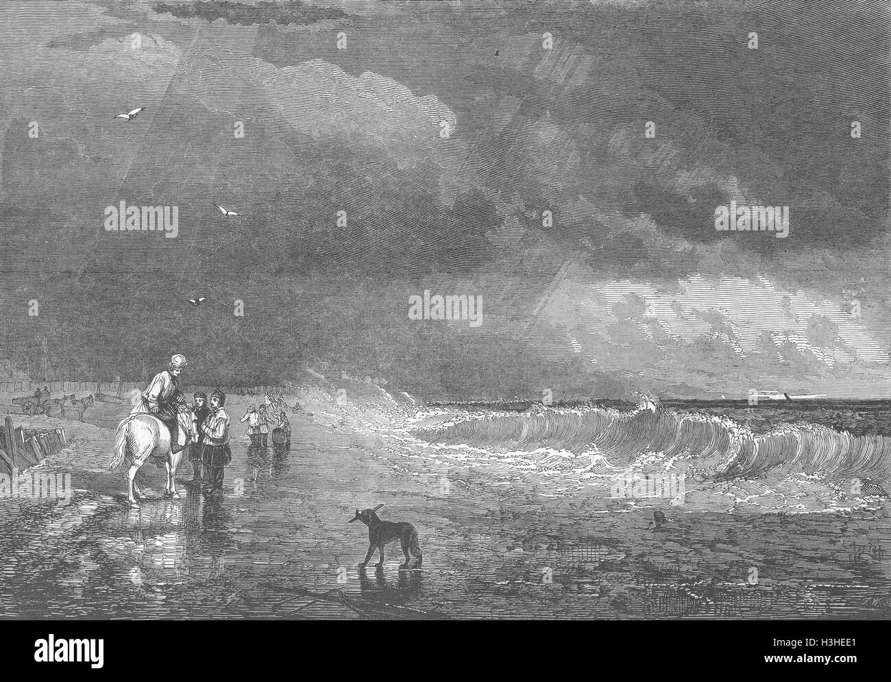 Landschaften böig Tag 1848. Illustrierte London News Stockfoto