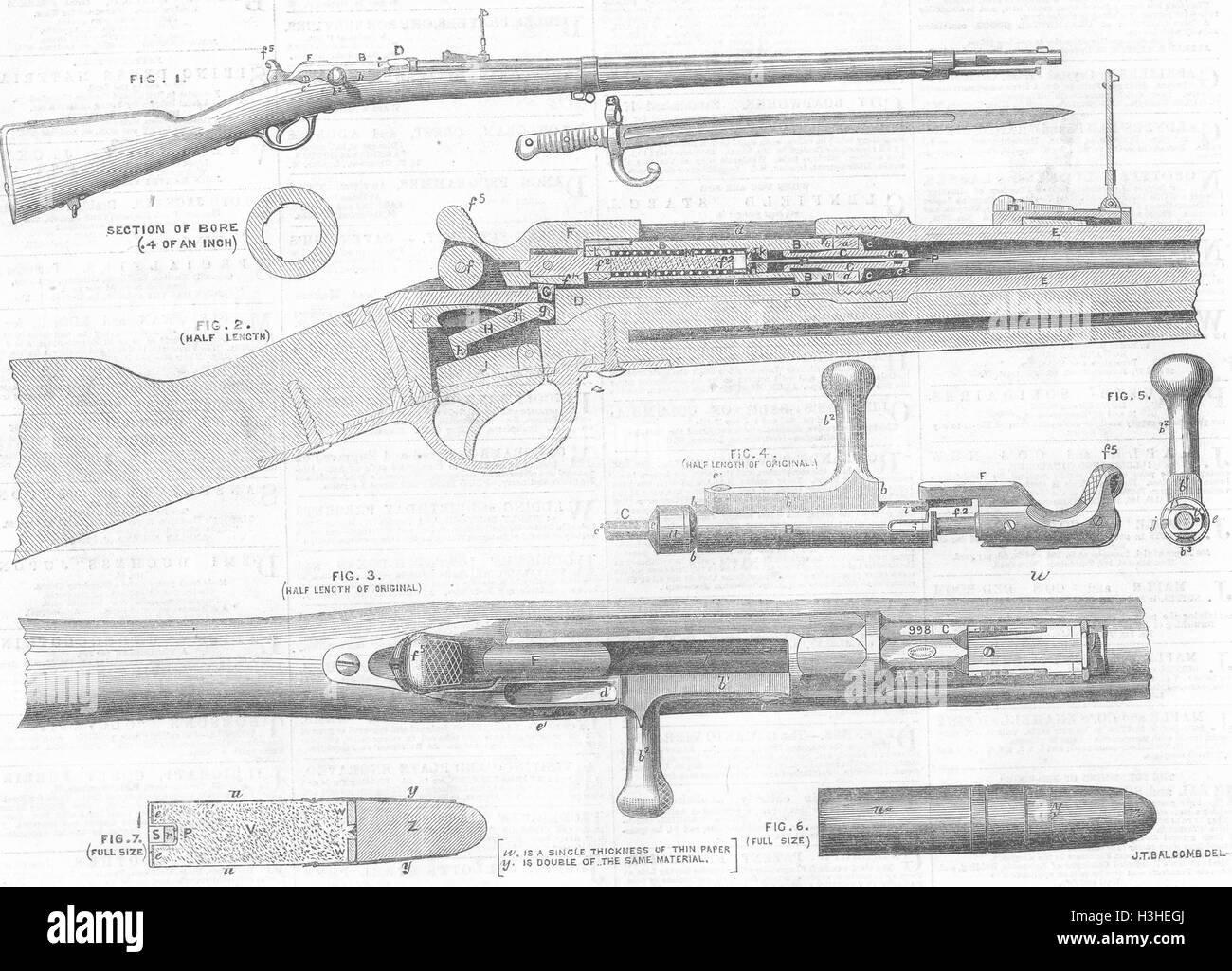 Geschütze Chassepot Gewehr, von französischen Armee 1867 verwendet. Illustrierte London News Stockfoto