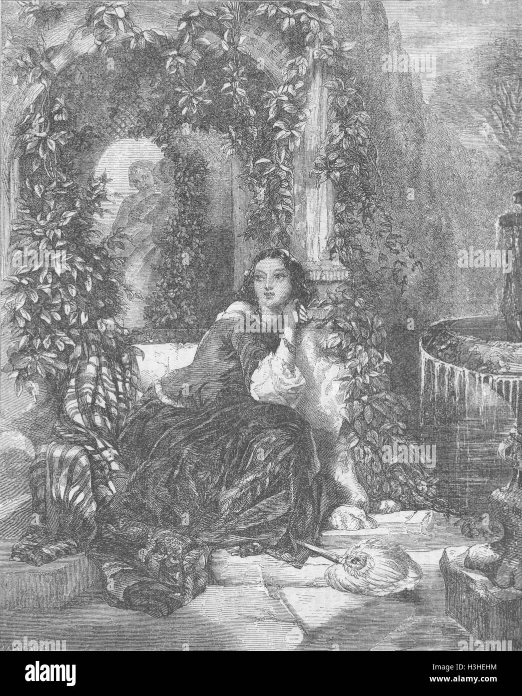ZIEMLICH Damen Beatrice hören, Bower 1859. Illustriert von Zeiten Stockfoto
