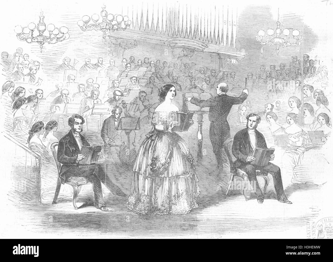 DEVON Madame Goldschmidt(Jenny Lind) Exeter-Halle 1855. Illustrierte London News Stockfoto