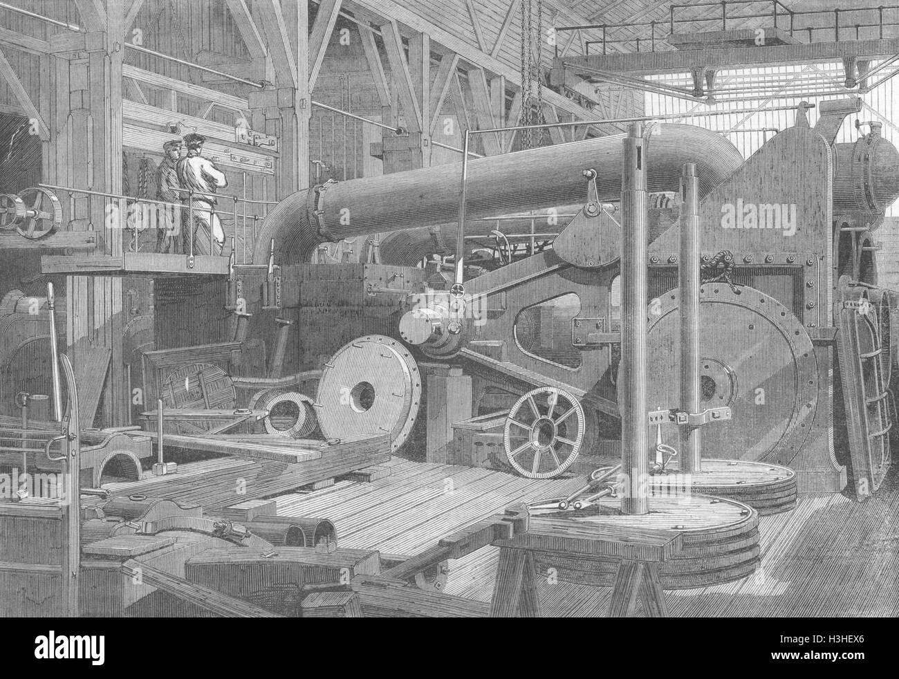 LONDON Penn Marine-Motorenwerk, Greenwich 1865. Illustrierte London News Stockfoto