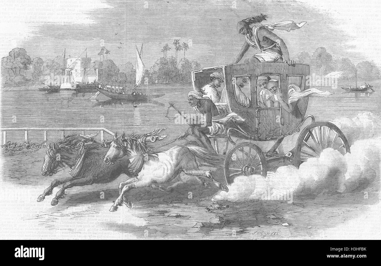 Indien-Keranchie, oder Kidrapore Omnibus 1859. Illustrierte London News Stockfoto