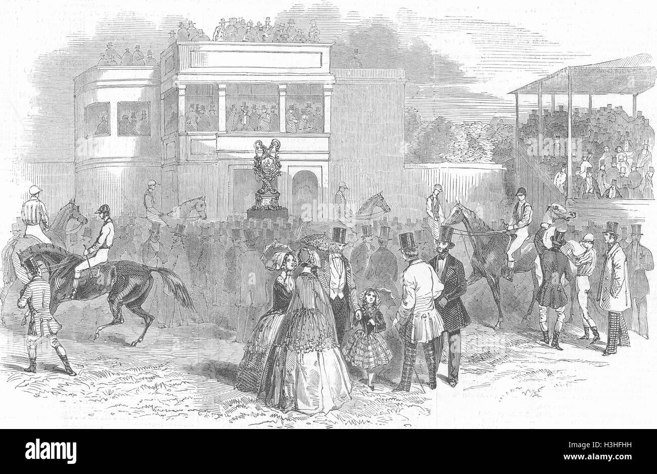 BERKS Ascot-Rennen-Steward stehen 1847. Illustrierte London News Stockfoto