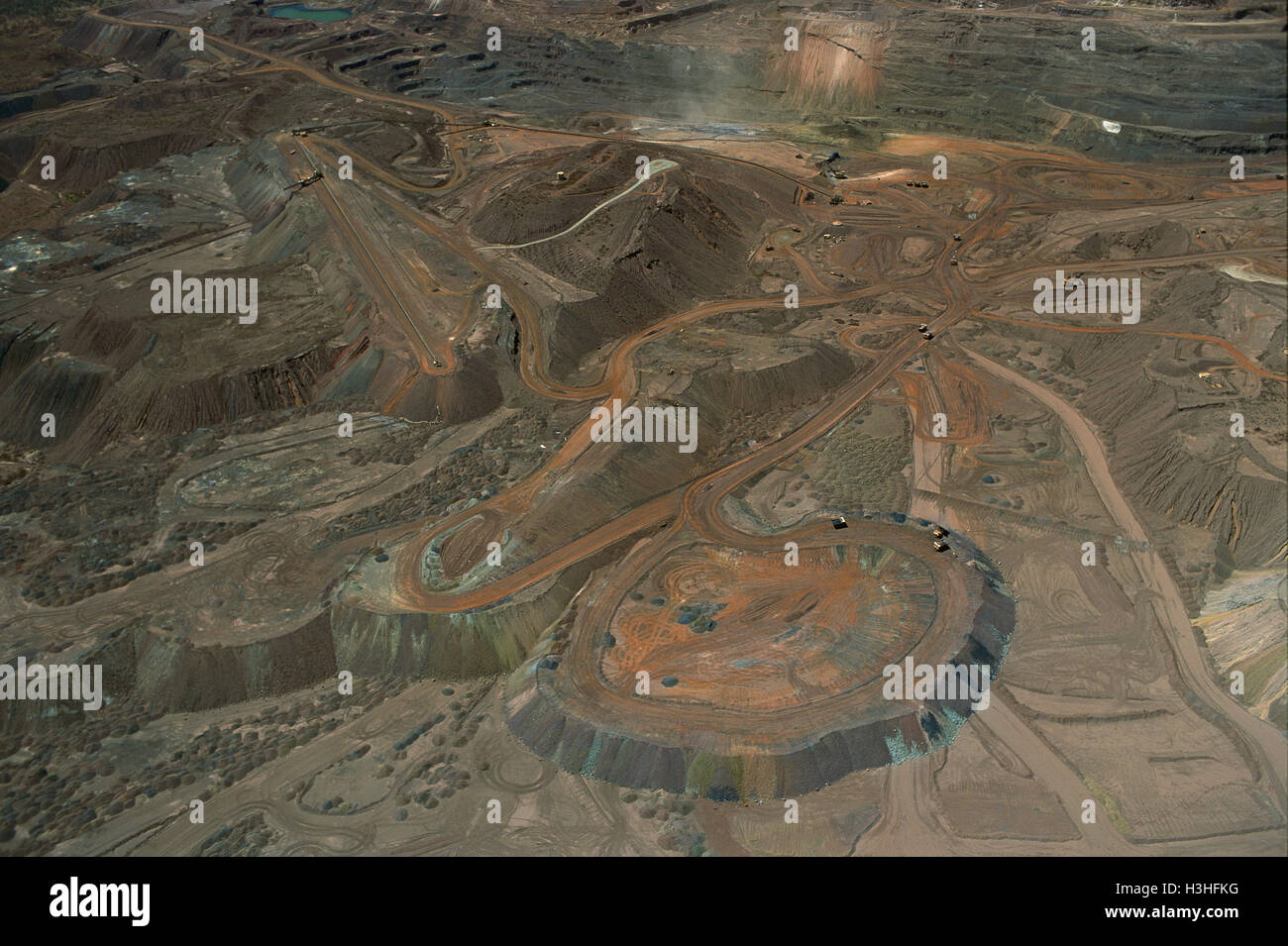 Mount Newman offen geschnittene Eisenmine. Stockfoto