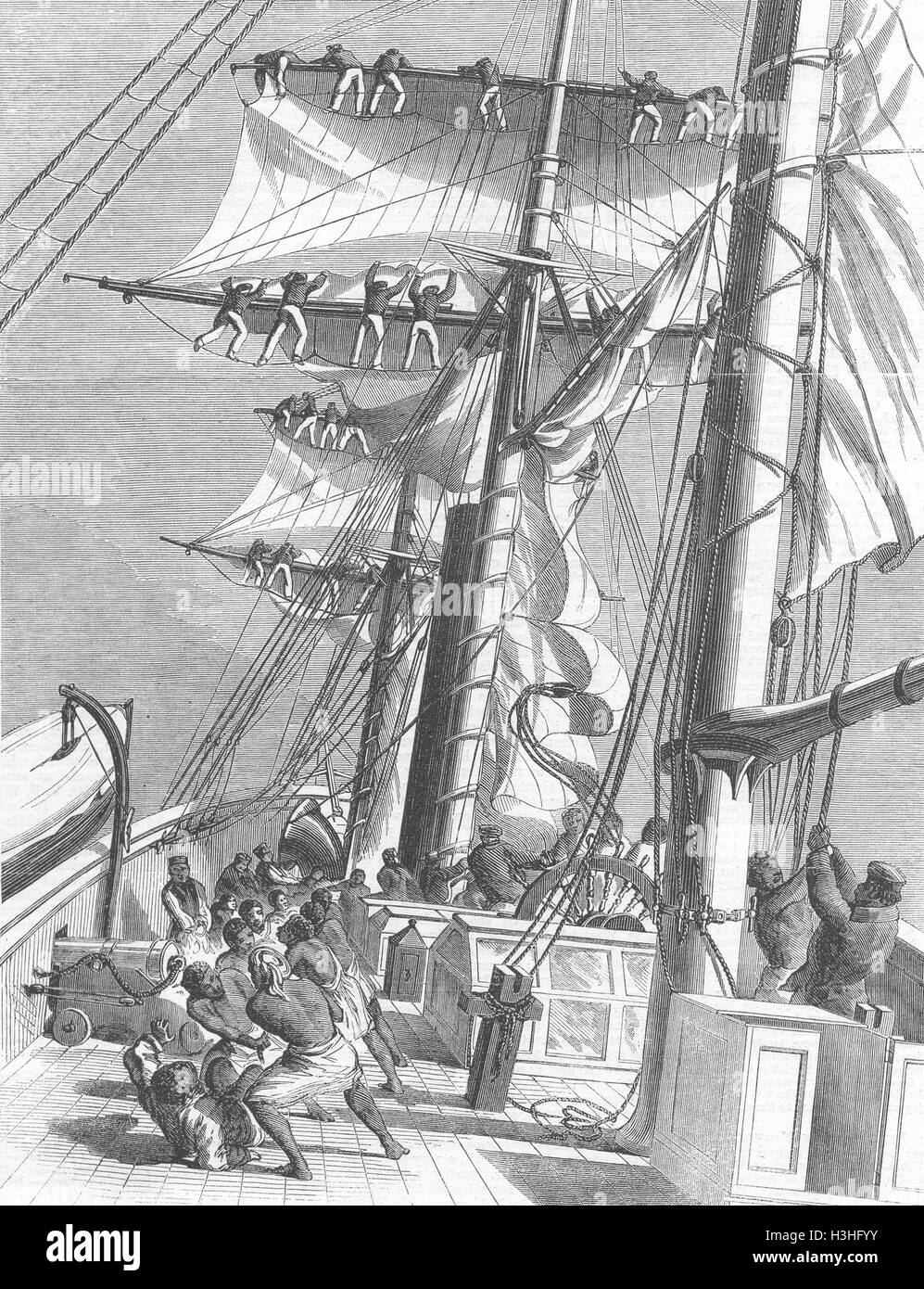 LIVINGSTONE HMS Lynx, zur Linderung von Expedition 1860 gesendet. Illustrierte London News Stockfoto
