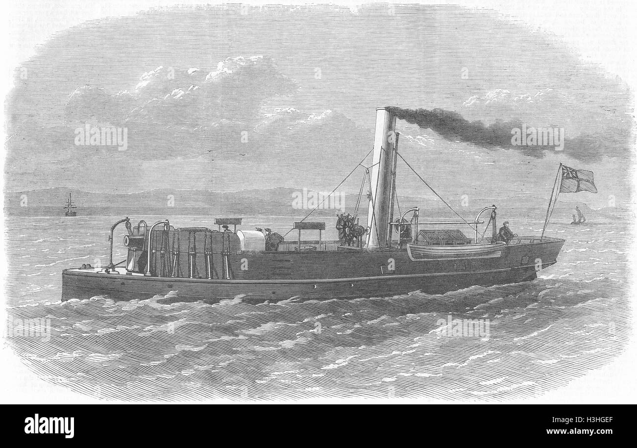 NEWCASTLE-ON-TYNE Kanonenboot überzeugter gebaut, Elswick 1868. Illustrierte London News Stockfoto