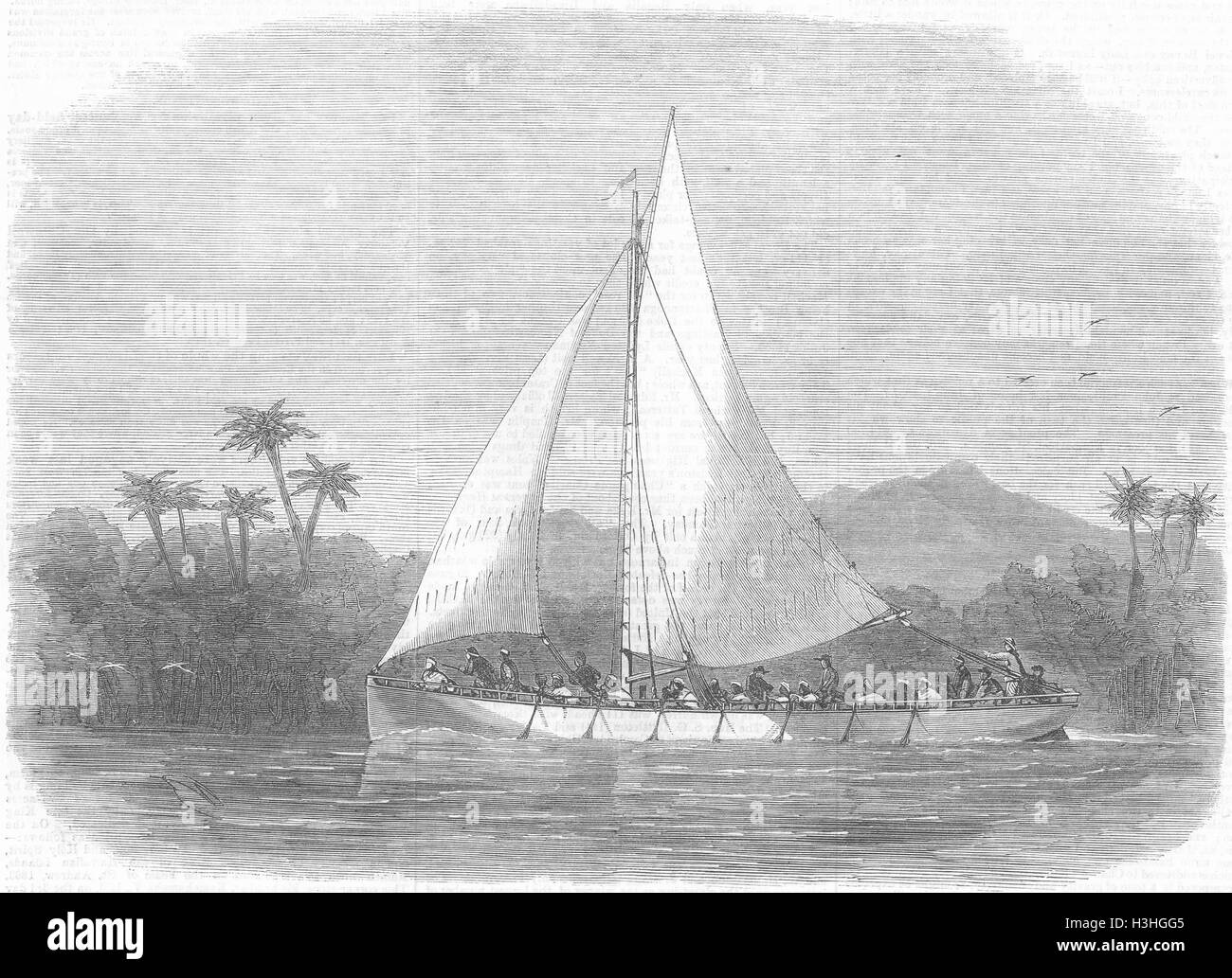 Afrika-Stahl Boot Dr. Livingstone Suche 1867. Illustrierte London News Stockfoto