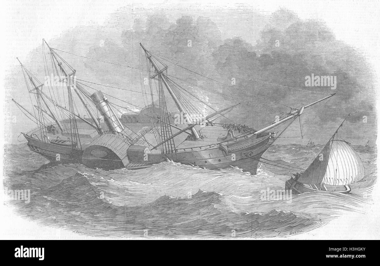 MAIL-Acadia, nordamerikanischen Schiff 1849. Illustrierte London News Stockfoto