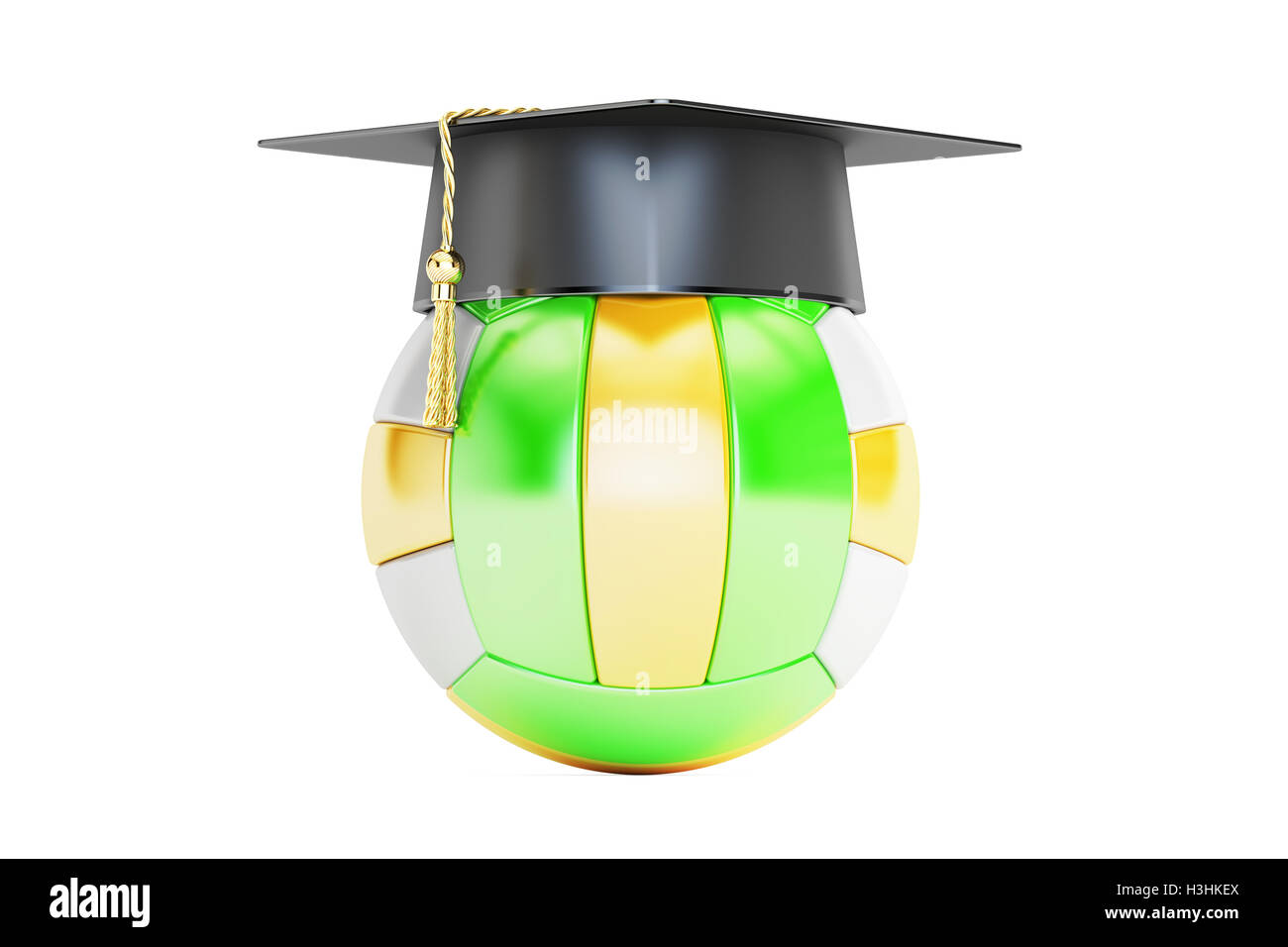 Volleyball-Sport-Bildung-Konzept, 3D-Rendering isolierten auf weißen Hintergrund Stockfoto