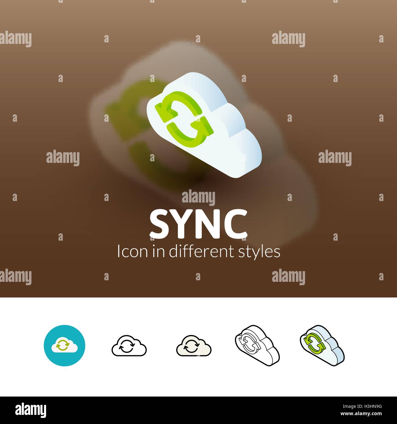 Sync-Symbol im anderen Stil Stock Vektor