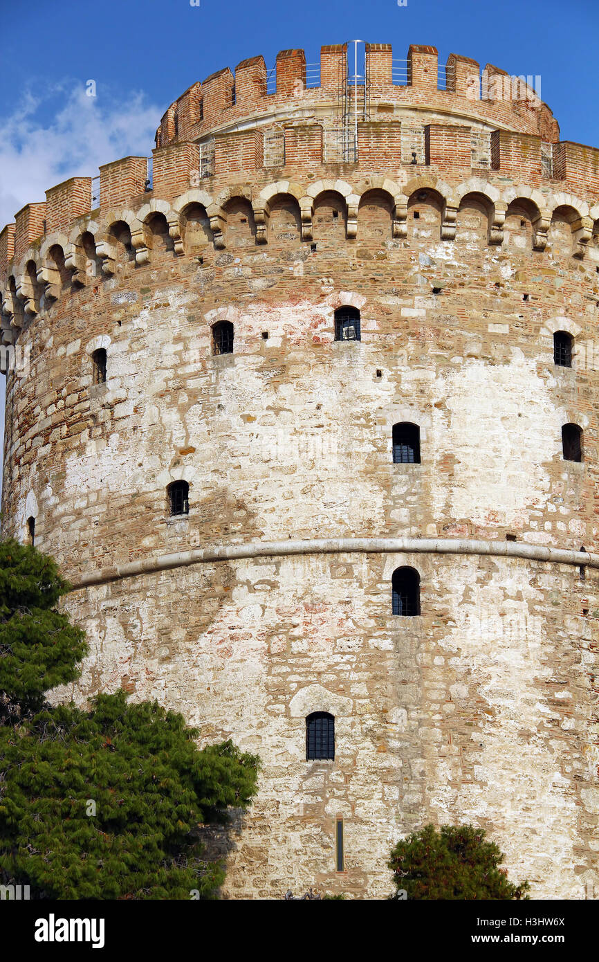 Weißer Turm, das Symbol von Thessaloniki, Griechenland Stockfoto