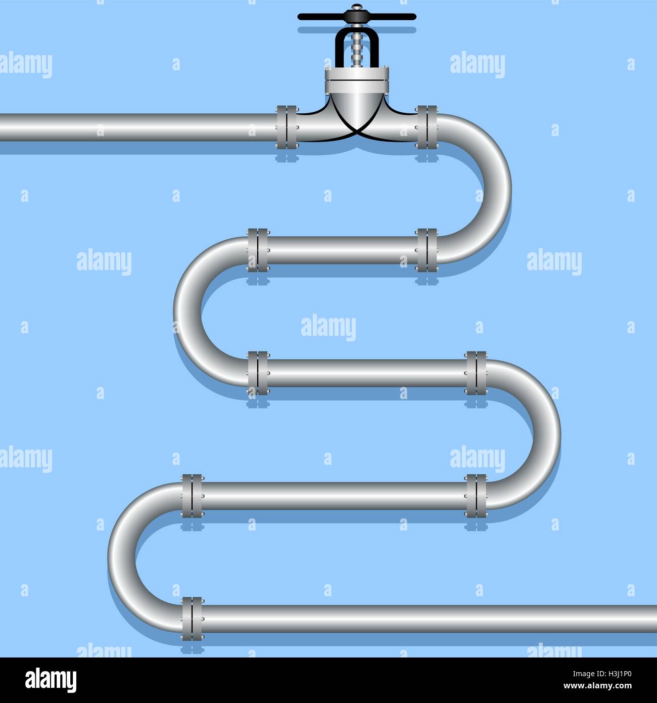 Pipeline auf blauem Hintergrund Stock Vektor