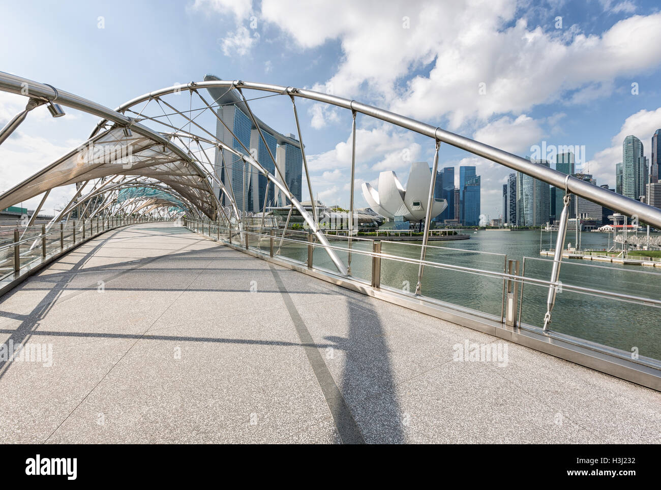 Helix-Brücke in Singapur Stockfoto