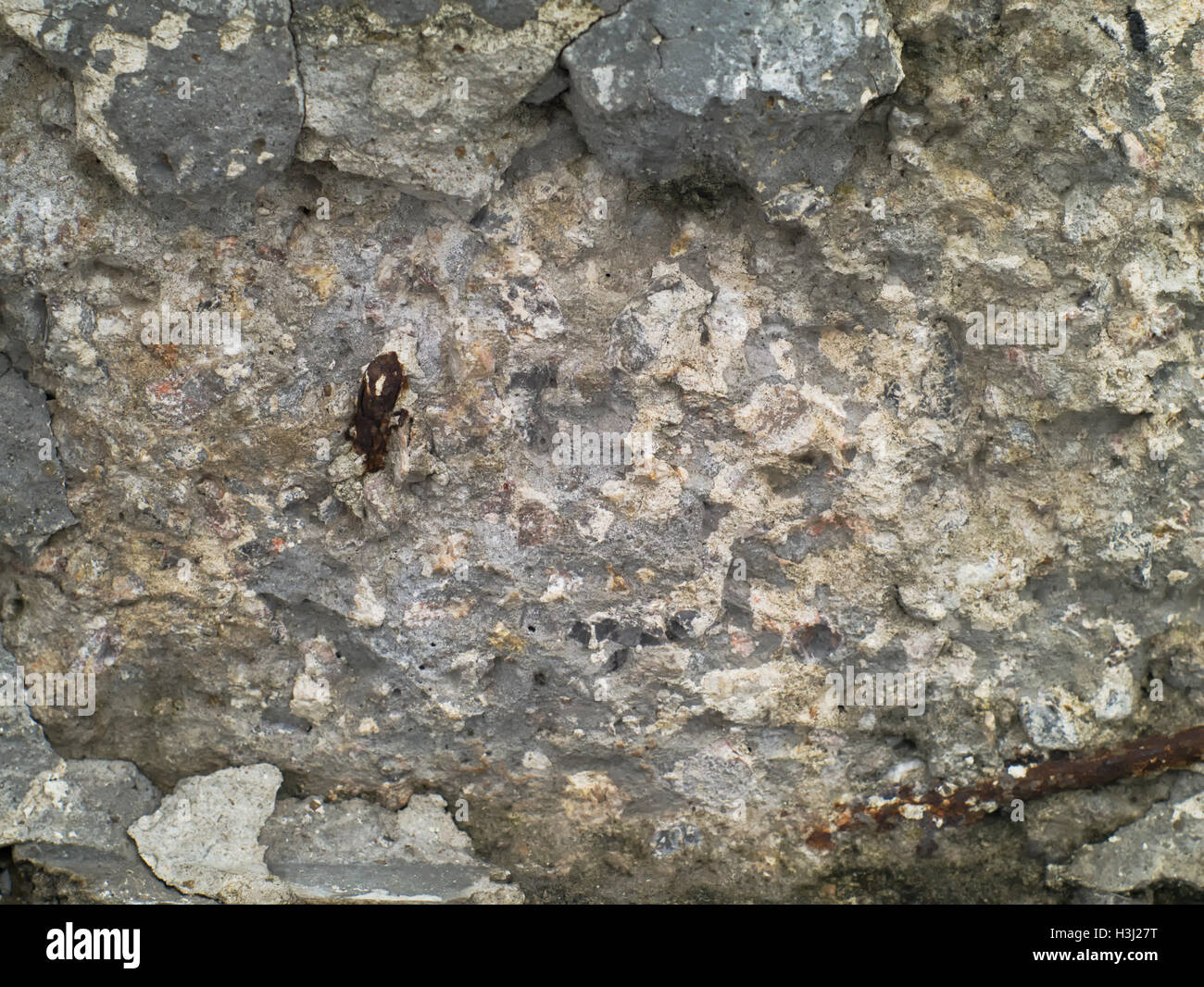 Closeup Schuss geknackt und raue Betonoberfläche zerstört Stockfoto