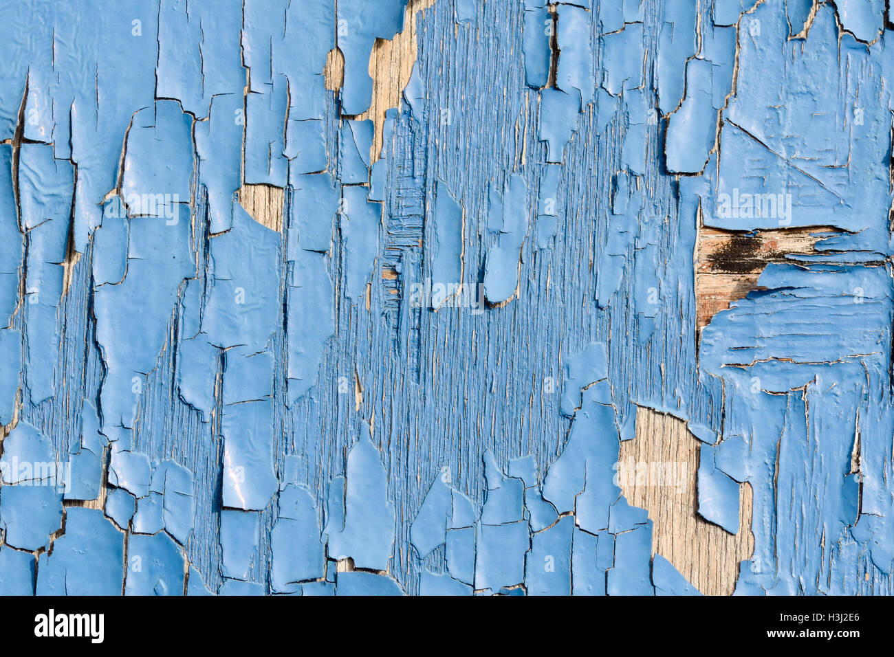 Blauen Farbe auf Holztür geknackt Stockfoto