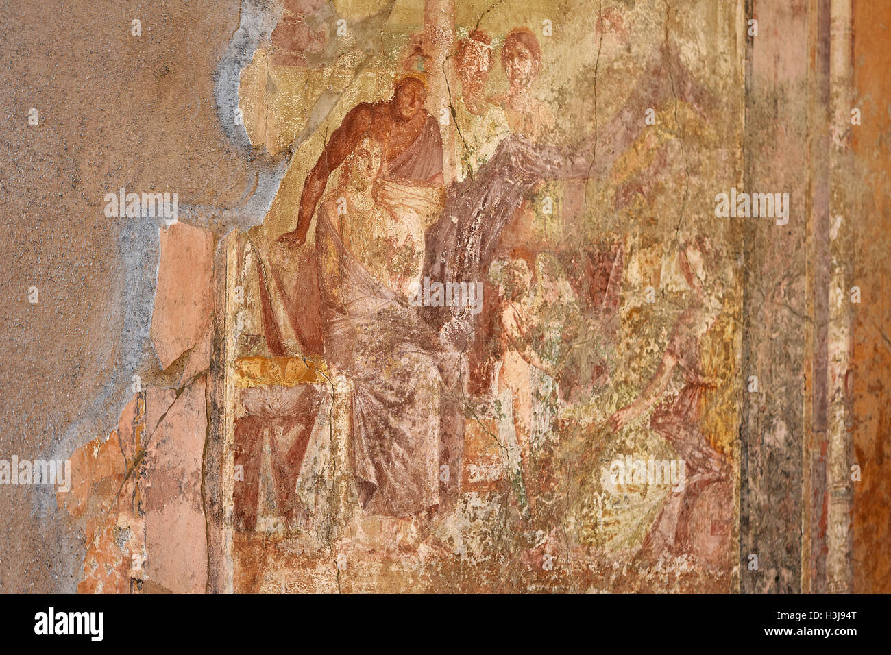 Die römischen Ruinen, Gremien und Fresken von Pompeji, Italien. Stockfoto