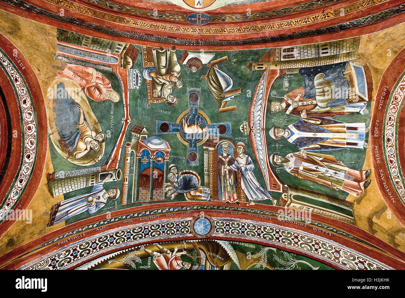 Piemont Novalesa Abtei Saint Eldrado Kapelle Tresor mit St. Nicola' s Geschichten Stockfoto