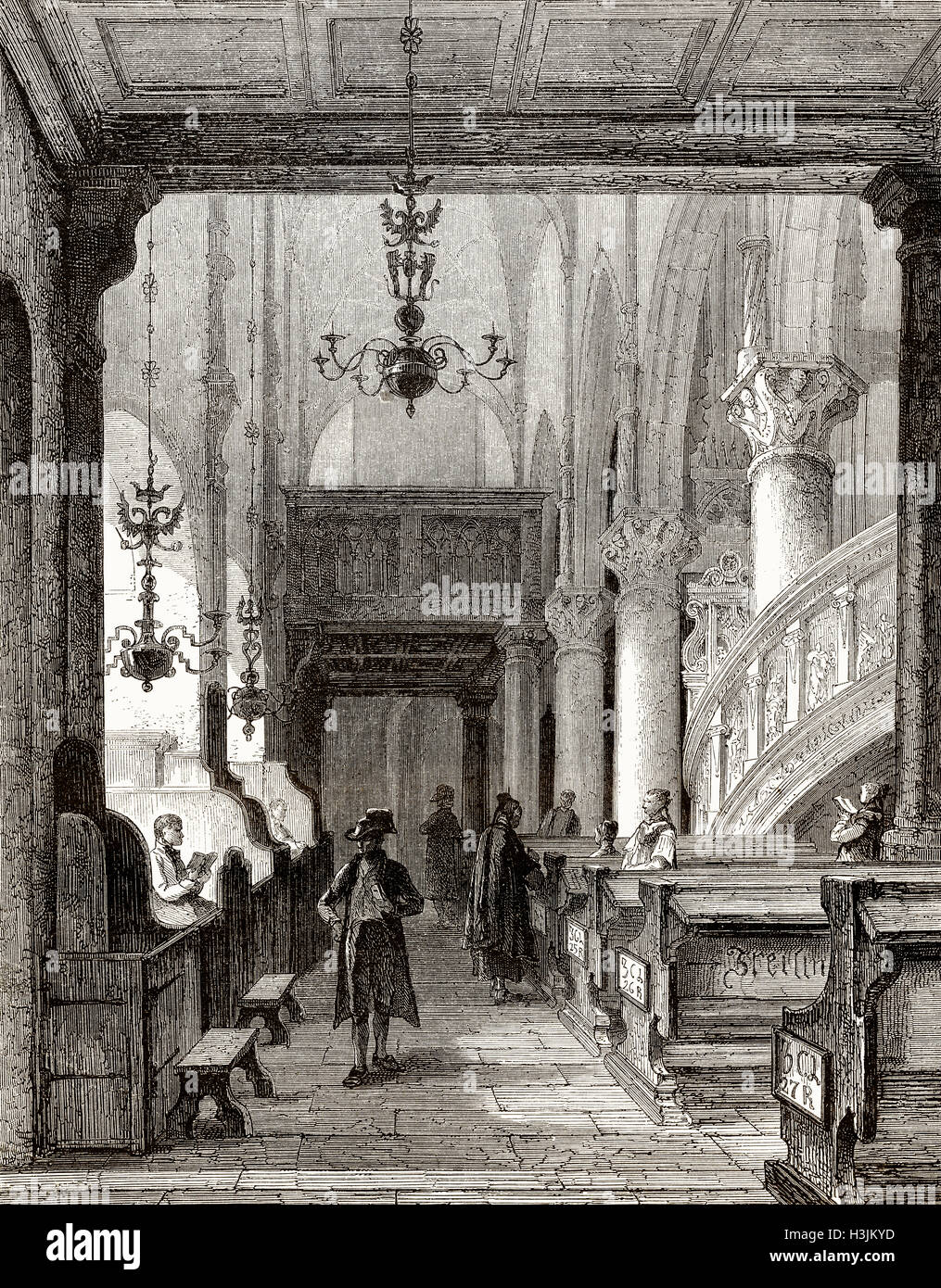 Kirche oder Kilianskirche, eine evangelische gotische Hallenkirche St. Kilian Heilbronn, Deutschland, 19. Jahrhundert Stockfoto