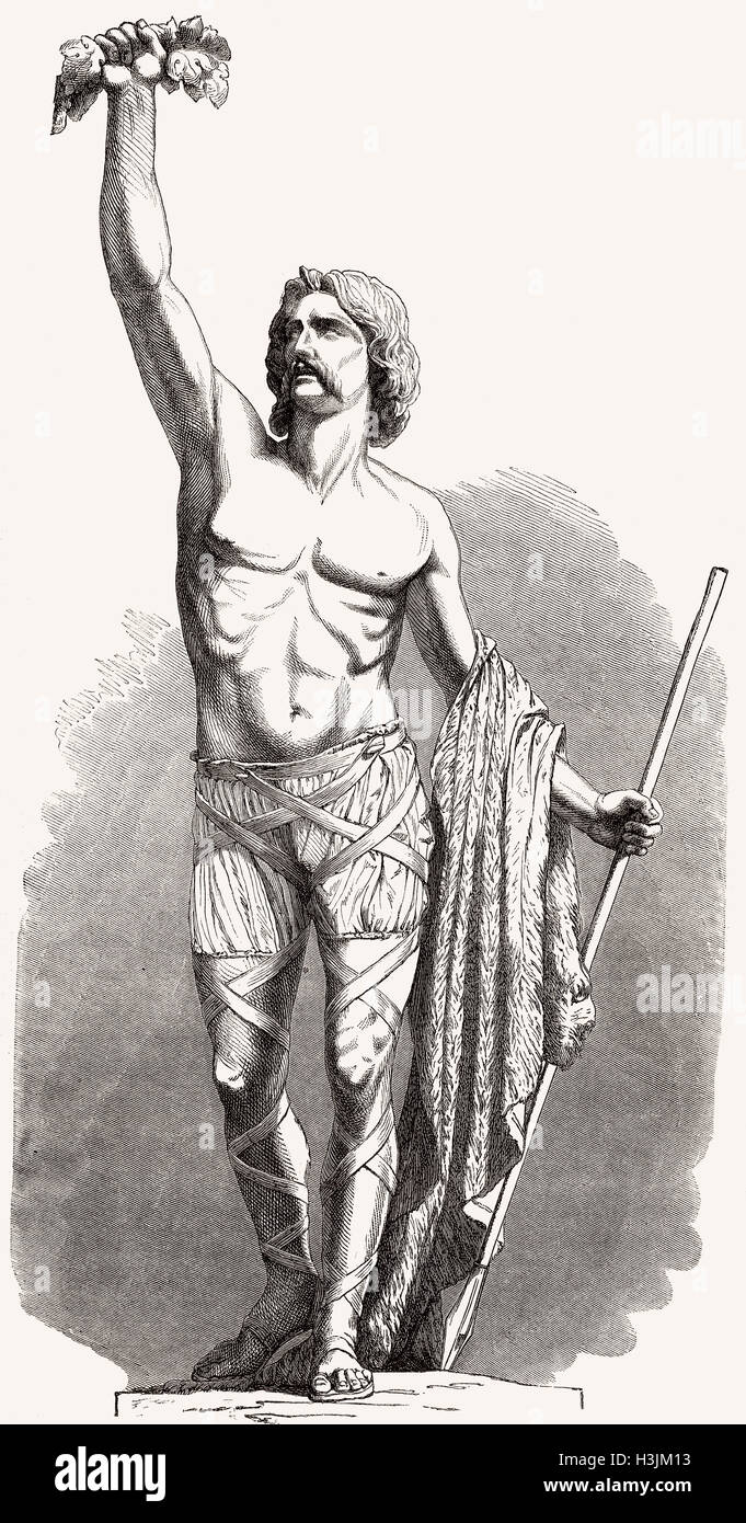 Brennus oder Brennos, einem Häuptling der Senonen, einer alten keltischen gallischen Kultur Stockfoto