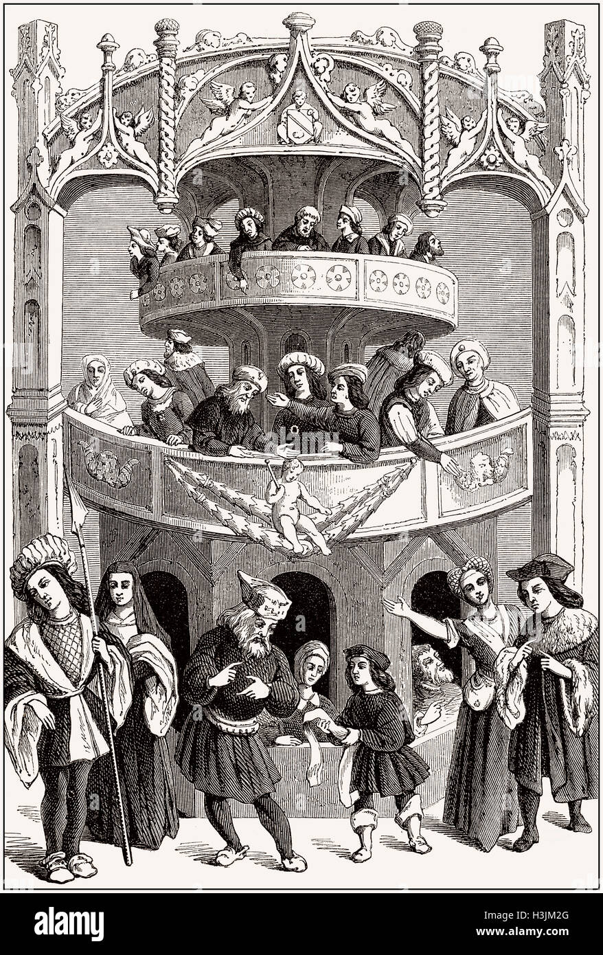Theater im 16. Jahrhundert Stockfoto