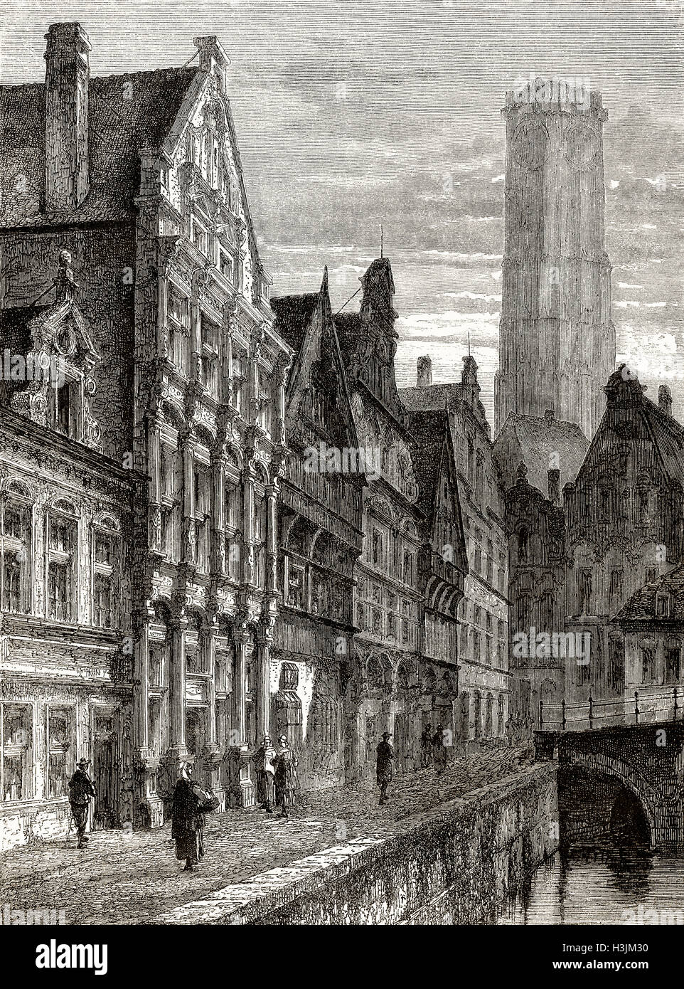 Mechelen oder Mechelen, Mechelen, Provinz von Antwerpen, Flandern, Belgien, 19. Jahrhundert; Stockfoto