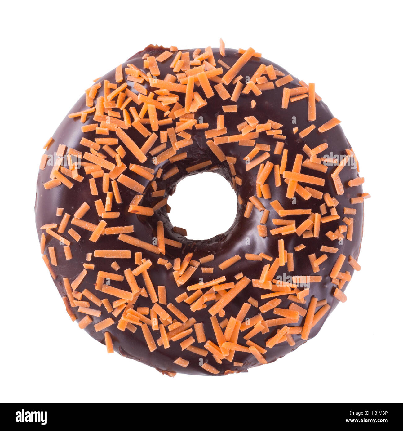 Orange Schokolade Donut isoliert Stockfoto