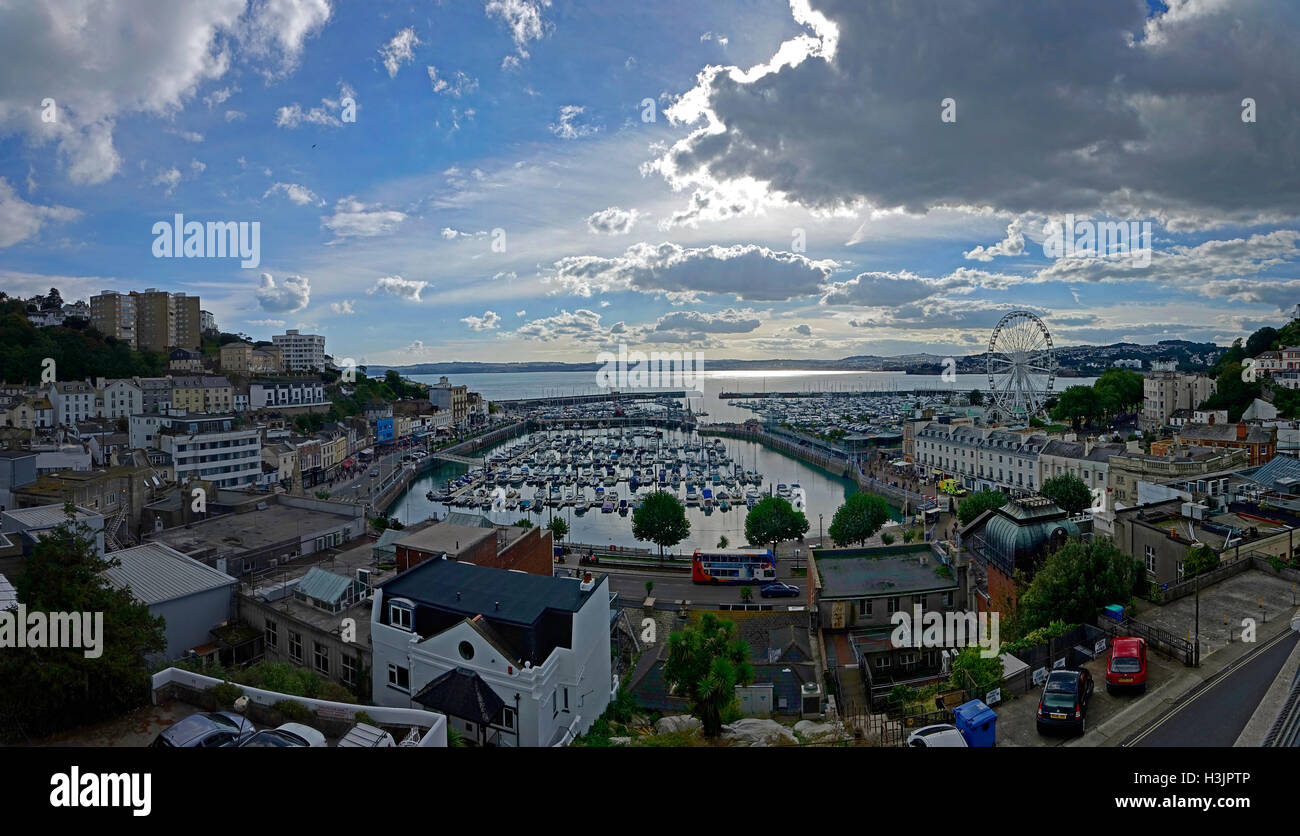 GB - DEVON: Panoramablick auf Hafen von Torquay Stockfoto