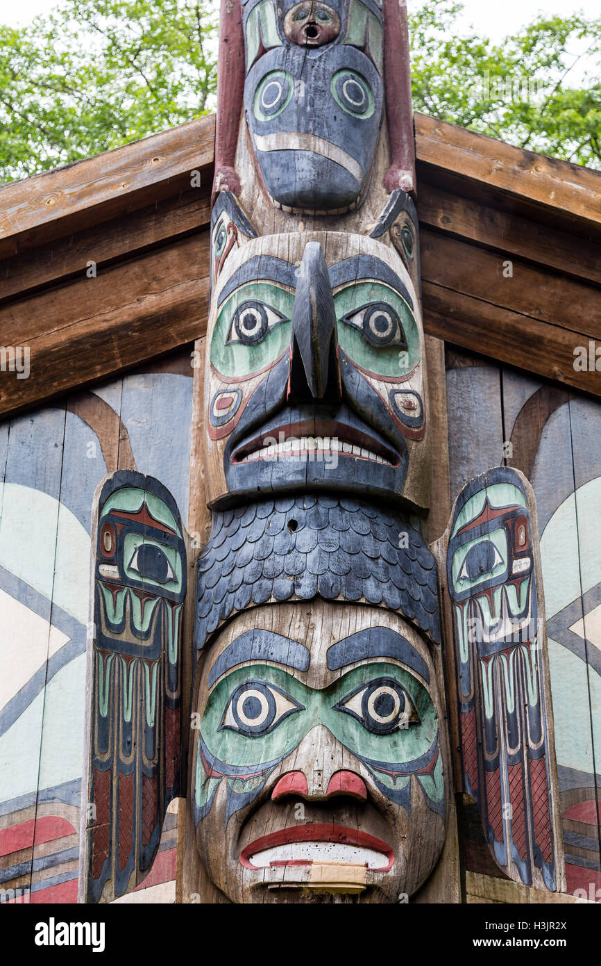 Totem der alten Inuit in Alaska Stockfoto
