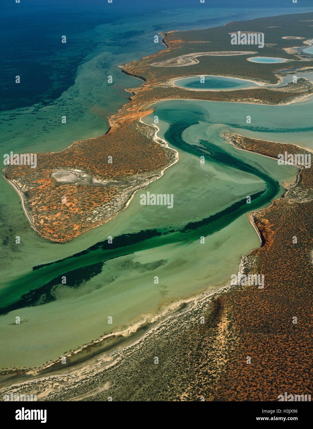 Große Lagune, Luftaufnahme von 2000 ft. Stockfoto