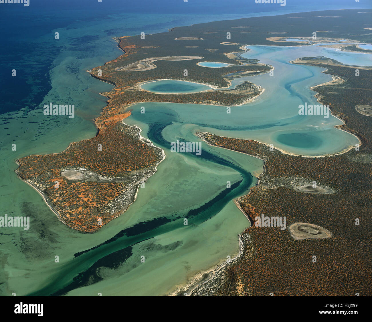 Große Lagune, Luftaufnahme von 4000 ft. Stockfoto