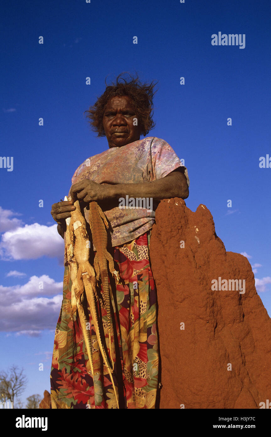 Aboriginal Frau vom Berg Liebig (luritja Sprache Gruppe) Stockfoto