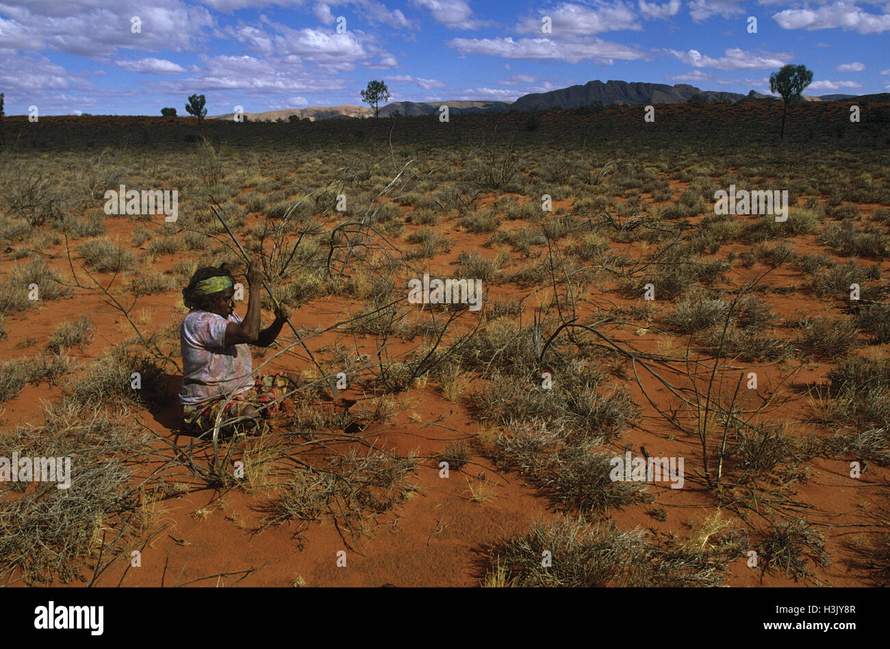 Aboriginal Frau vom Berg Liebig (luritja Sprache Gruppe) Stockfoto