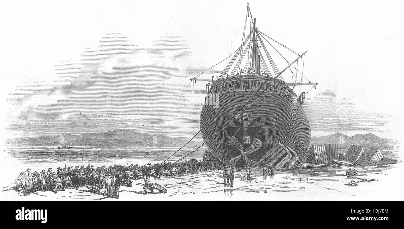 Eisenbahn Gt Britain Schiff schneiden Graben, Sand 1847. Illustrierte London News Stockfoto