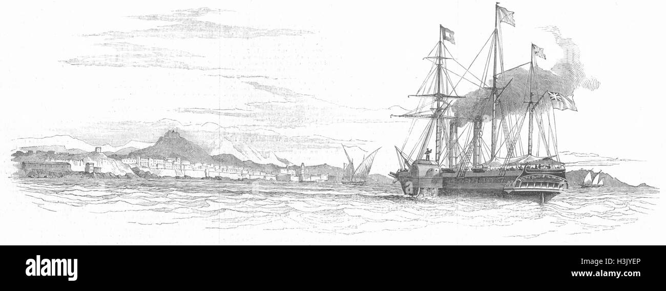 Marseille indische Post Paket von Alexandria 1844. Illustrierte London News Stockfoto