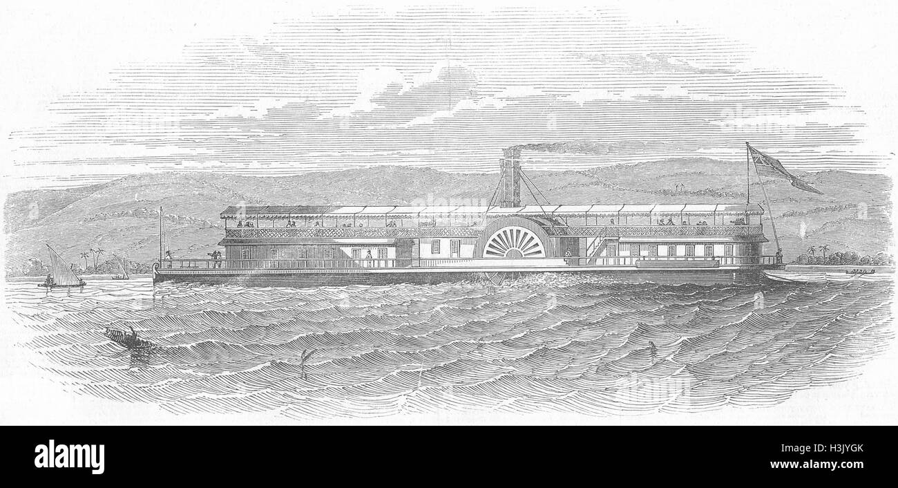 Flüsse der Ganges Dampfer 1847. Illustrierte London News Stockfoto
