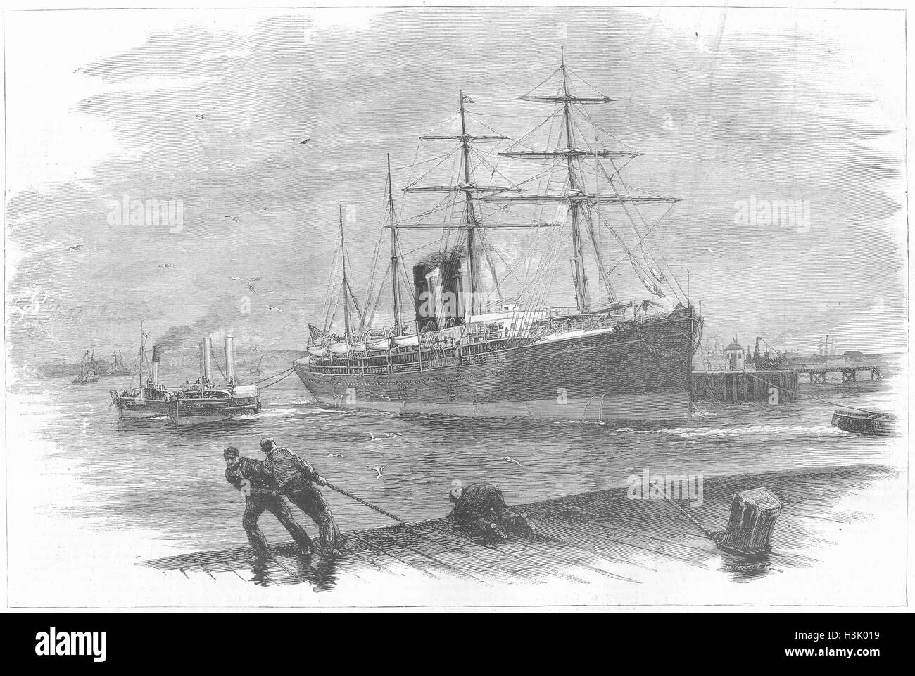 HORMUZ Orient steam Navigation Co neue Liner 1887. Die Grafik Stockfoto